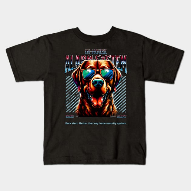 Bark Alert Chesapeake Bay Retriever Dog Kids T-Shirt by Miami Neon Designs